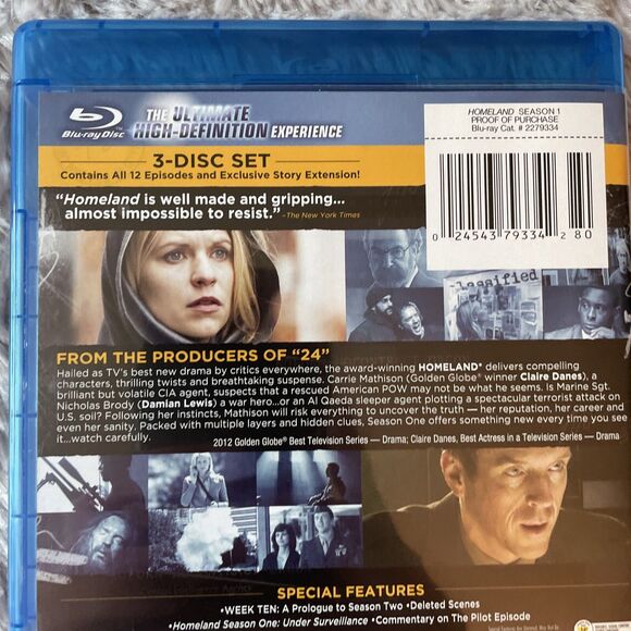 Homeland: The Complete First Season (Blu-ray, 2012, 3-Disc Set) Claire Danes - Picture 4 of 14